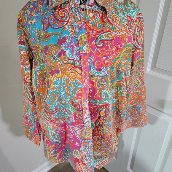 Lauren Ralph Lauren Marble Paisley print top 1XL NWT Women's - Picture 2 of 12